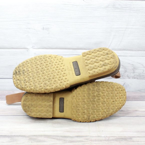 LL BEAN Brown Ankle 6-Inch Unlined Lace Up Leather Duck Boots Size 10 M - Picture 9 of 10